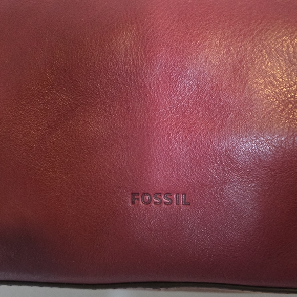 Fossil Structured Classic Beautiful Leather Tote Bag  Shoulder Bag Brass Key - Picture 5 of 9